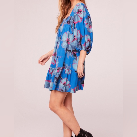 Band of The Free Dresses & Skirts - Band Of The Free Floral Blue Pink Oversized Boho Dress Size S